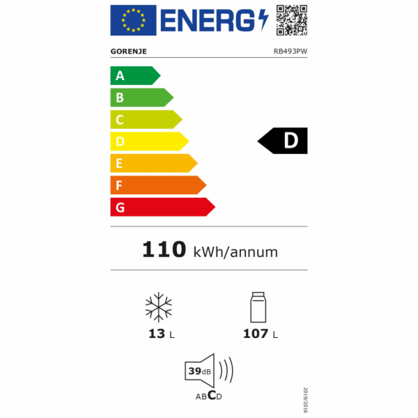 Gorenje RB493PW  bílá