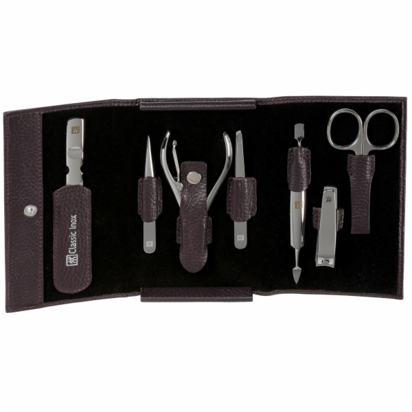 Zwilling CLASSIC snap fastener  leather case, purple, 7 pcs.