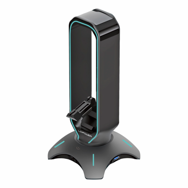 LC-Power LC-HUB-HEAD-BUNGEE  USB 3.0 Hub, Headphone Holder
