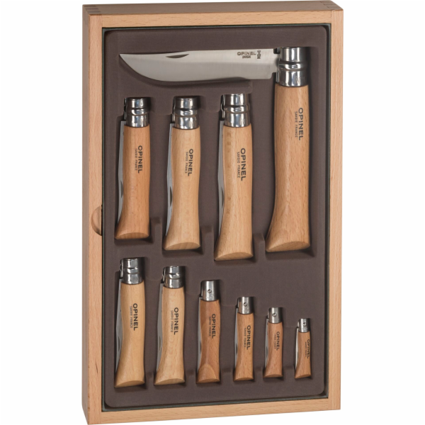 Opinel Collector Set Wood Box  10-piece Pocket Knives