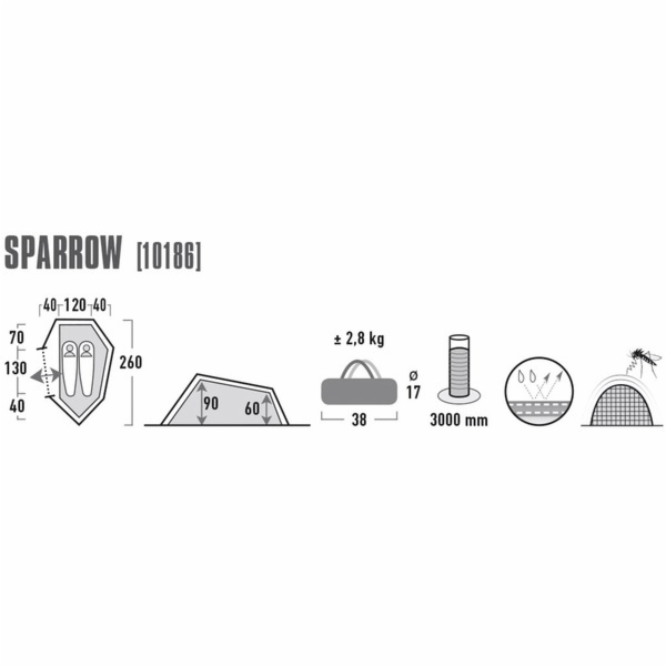 Tunelový stan High Peak Sparrow 2P