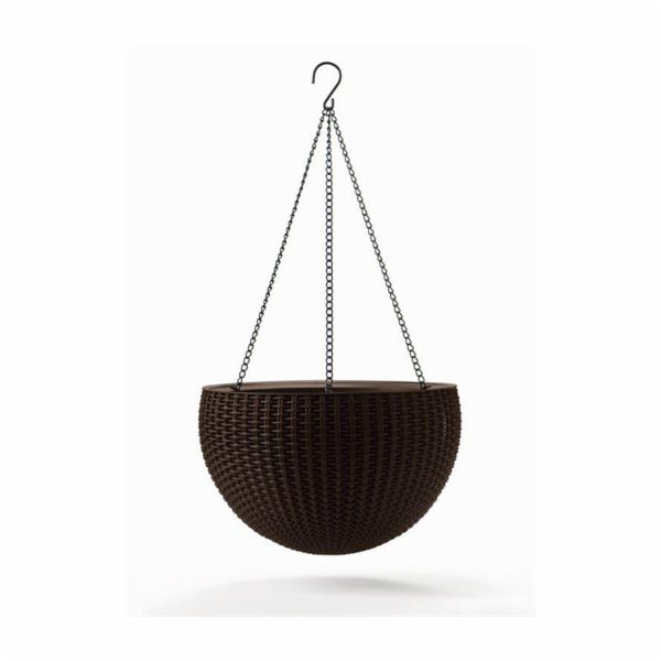 Květináč Keter Hanging Sphere whiskey hnědý
