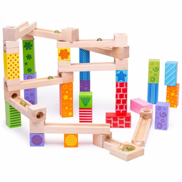 Hračka Bigjigs Toys Dřevěná kuličková dráha, barevná