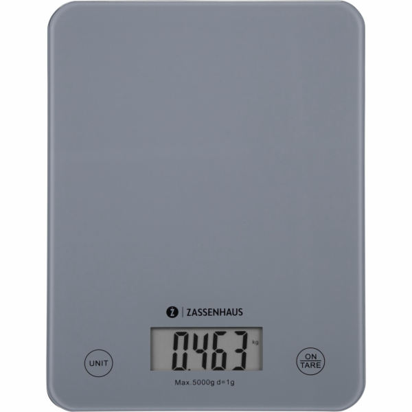 Zassenhaus Kitchen Scale Digital Sacles Balance Cool Grey