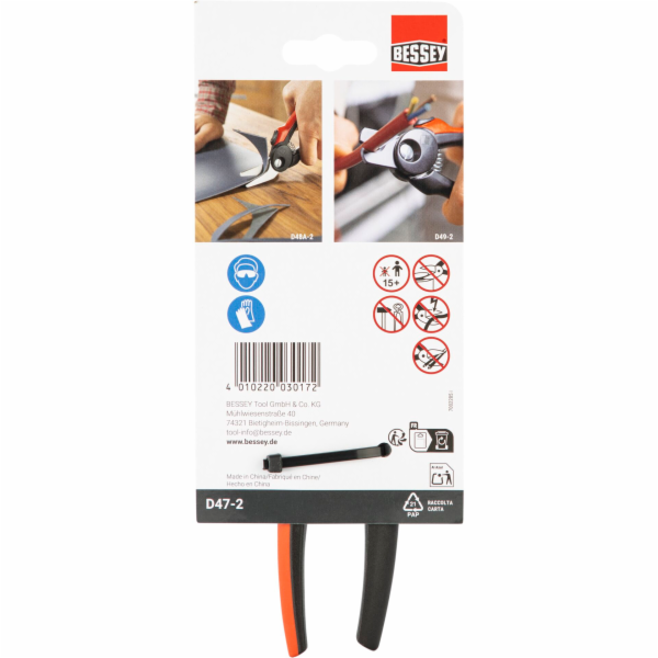 BESSEY kombinované nuzky rovné  D47-2