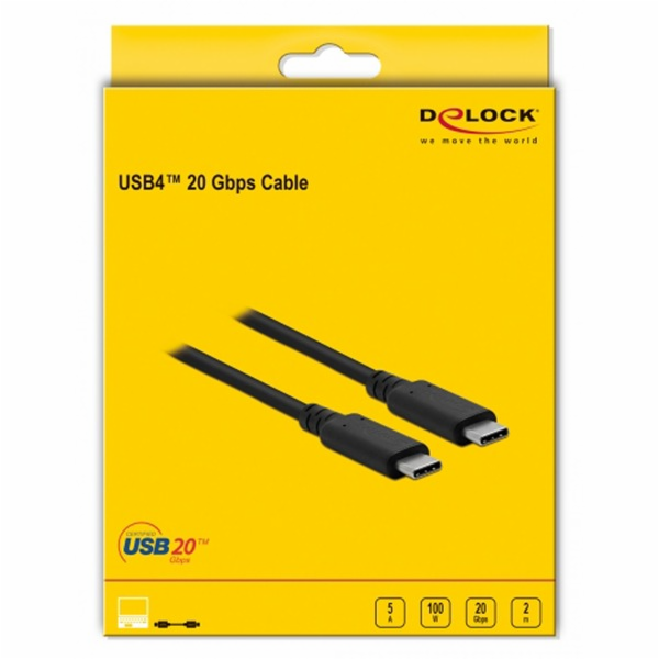 Kabel DeLOCK USB4 Gen 2x2, zástrčka USB-C > zástrčka USB-C