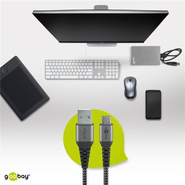 USB 2.0 Kabel, USB-A Stecker > USB-C Stecker