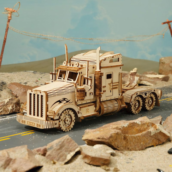 Hračka Robotime dřevěné 3D puzzle Americký tahač