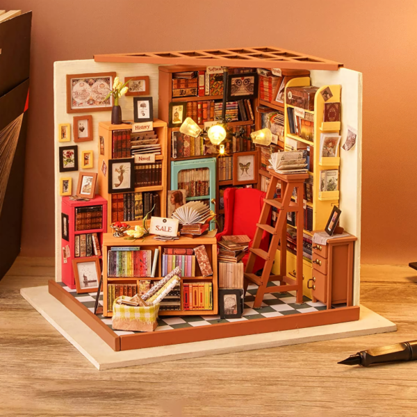 Hračka Robotime miniatura domečku Knihovna