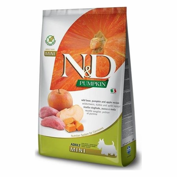 FARMINA N&D GF PUMPKIN DOG BOAR&APPLE ADULT MINI 7kg