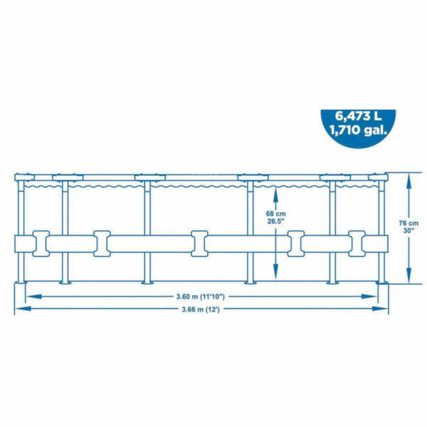 Bazén Bestway® Steel Pro™, 56681, kartušová filtrace, 366...