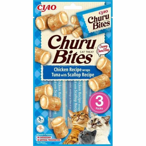 INABA Churu Bites Kuře s tuňákem a mušlemi - pamlsek pro ...