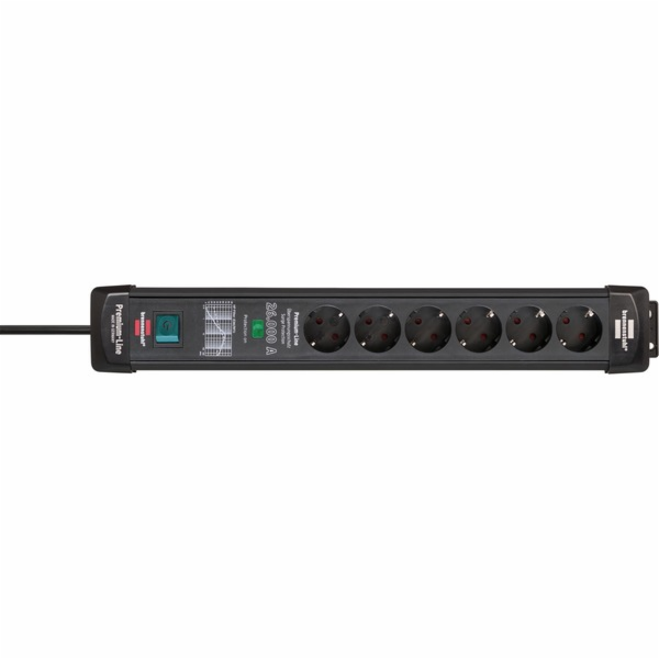 Brennenstuhl Premium-Line 6pólový prodlužovací kabel (čer...