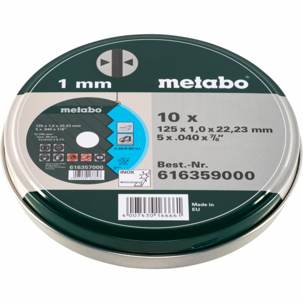 Metabo 10 Cut-Off Wheels SP 125x1,0x 22,23 mm