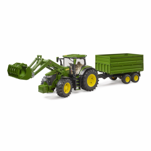 Bruder Traktor John Deere 7R 350 s čelním nakladačem a ta...