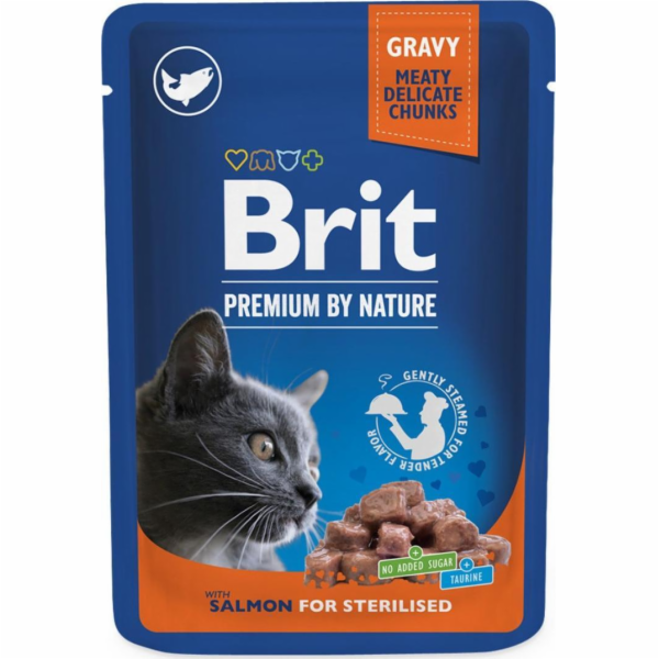 BRIT Premium Cat Salmon Sterilised - mokré krmivo pro koč...