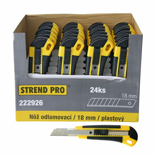 Nůž odlamovací 18 mm s posuvnou aretací v prodejním boxu