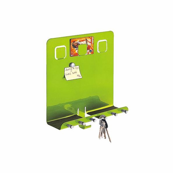Věšák na klíče 6 háčků 28x25x8cm Easyhome zelený