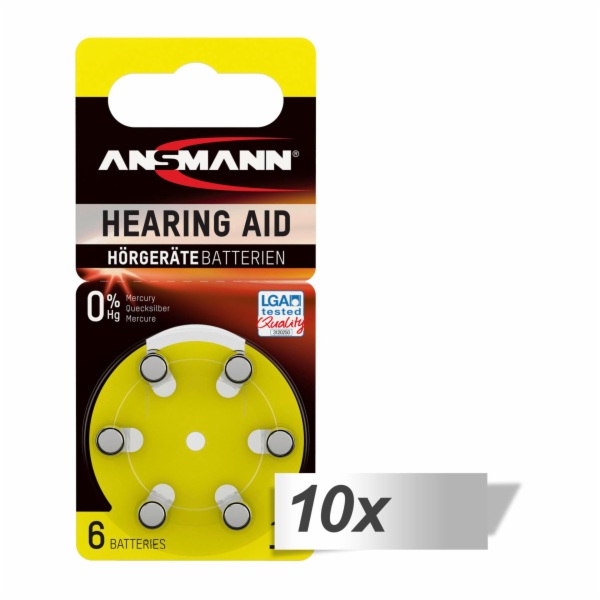 10x6 Ansmann Zinc-Air 10 (PR70)  baterie pro naslouchatka