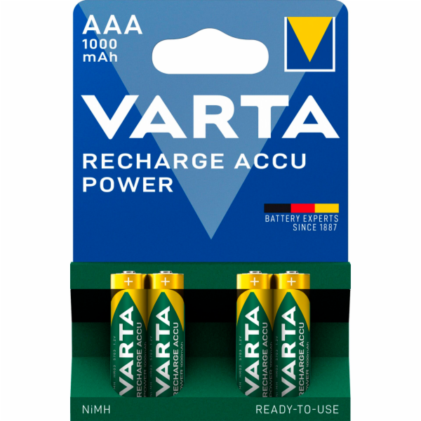 10x4 Varta Rechargeable Accu  NiMh 1000 mAh Micro VPE Inn...