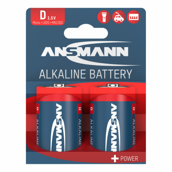 10x2 Ansmann alkalické mono D  LR 20 red-Line         151...