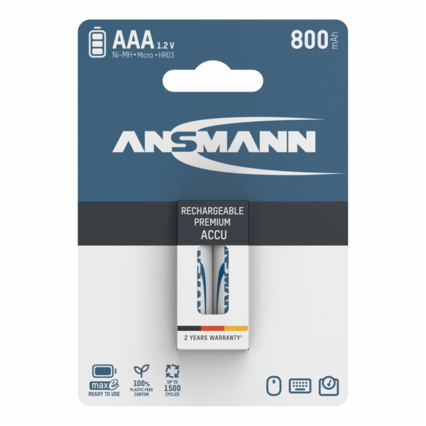 12x2 Ansmann maxE NiMH aku  Micro AAA 800 mAh