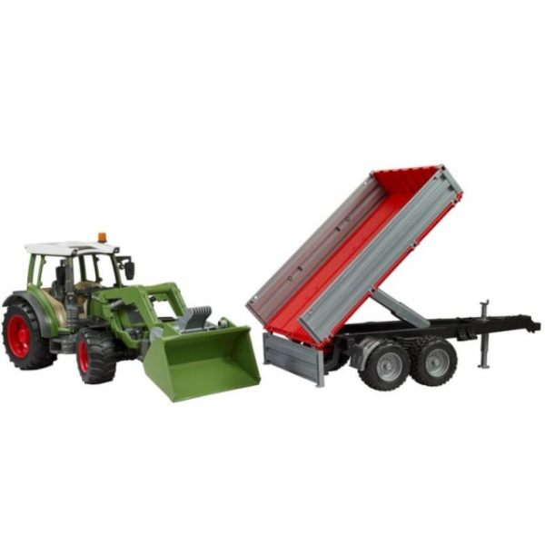 Fendt Vario 211 s čelním nakladačem a bočním přívěsem, mo...