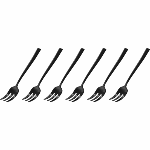 Sambonet Rock PVD 6 Cake Forks  DolceNero Lucido