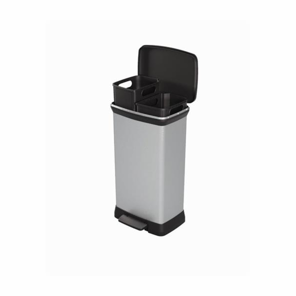 Odpadkový koš Curver Deco Bin Duo 23 l + 23 l stříbrný