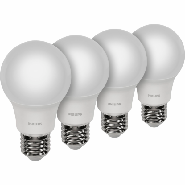 Philips LED Lamp E27 4-Pack  60W 4000K