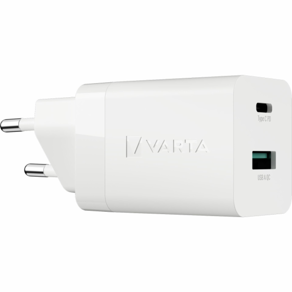 Varta Speed Charger 38W GaN PD  USB-C 20W + USB-A 18W, white