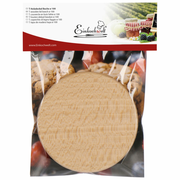 WECK Wooden Lid 100mm Beech