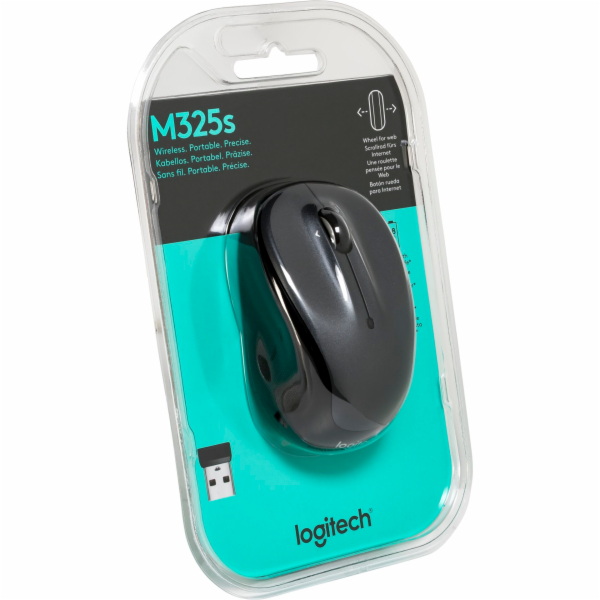 Logitech myš M325S Malá bezdrátová myš, tmavě šedá, EMEA