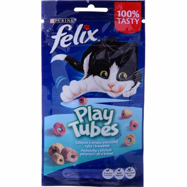 FELIX Play Tubes Fish, Shrimps - suché krmivo pro kočky -...