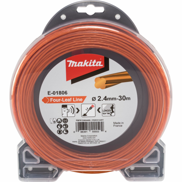 Makita E-01806 struna nylonová 2,4mm, oranžová, 30m, spec...