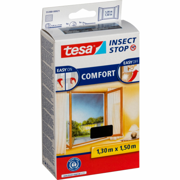 Tesa Comfort Okenní síť proti hmyzu 1,3 x 1,5 m černá