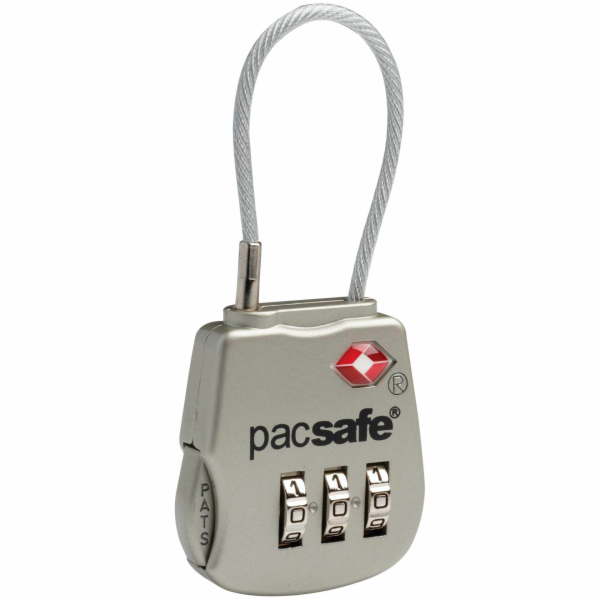 Pacsafe Prosafe 800 TSA  Cable Combination Lock Silver