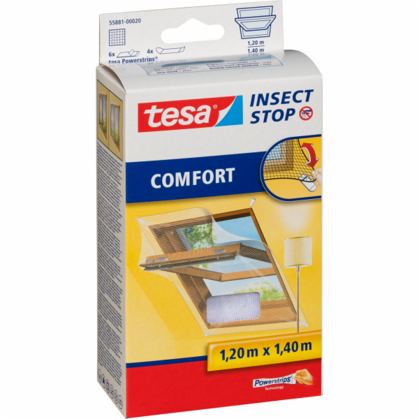 tesa Comfort střešní okenní síť proti hmyzu 1,2 x 1,4 cm ...