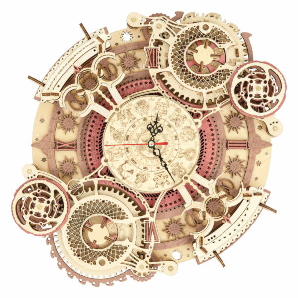 Hračka Robotime 3D dřevěné mechanické puzzle Hodiny s kal...