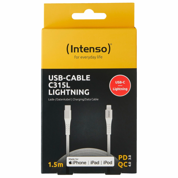 Intenso USB Cable C315L Nylon  1,5m white USB-C / Lightni...