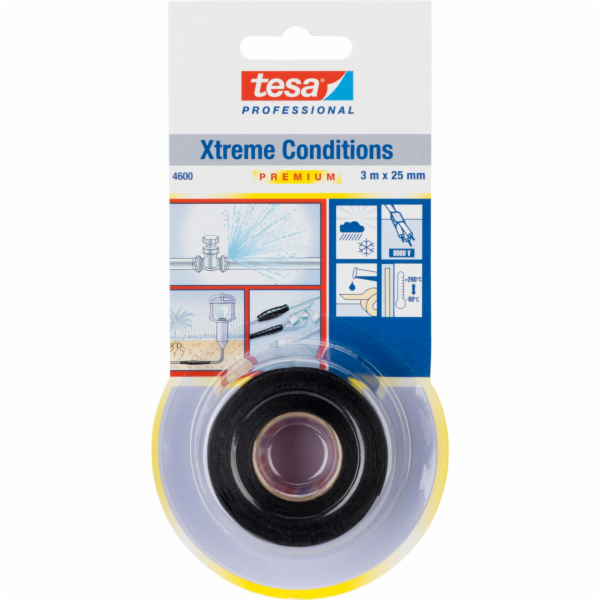Tesa Silicone Tape 3m x 25mm Prem. Prof.Xtr.Cond.black 04600