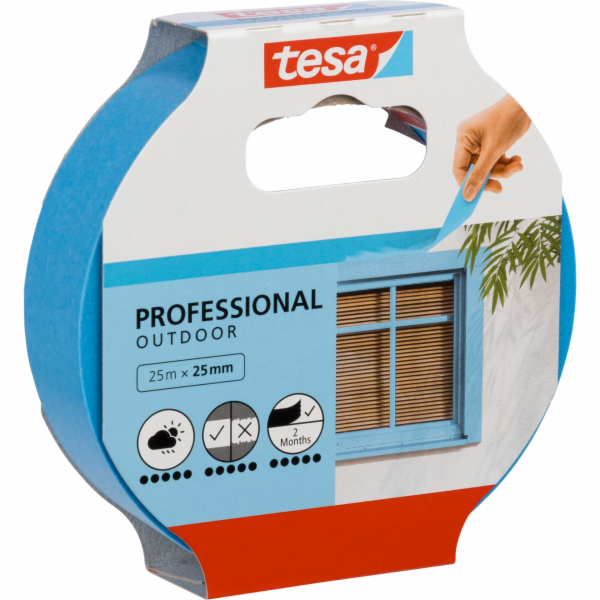 Tesa krep.páska 25m x 25mm profi  lepící,maskov.modrá,ven...