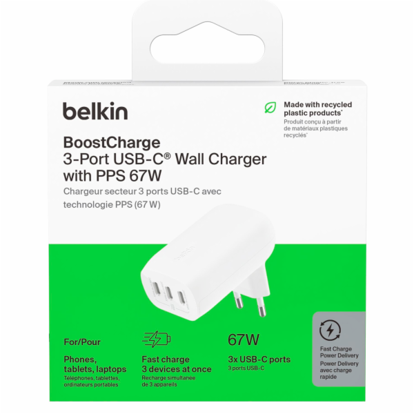 Belkin BOOST Charge USB-C 67W  3 x USB-C, PPS, white WCC0...
