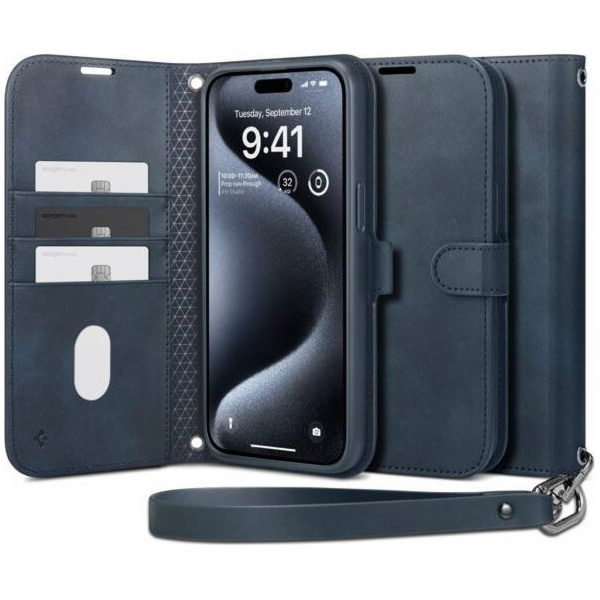 Spigen Peněženka S Pro, námořní - iPhone 15 Pro