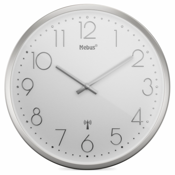 Mebus 19776 radio wall clock  Silver/white