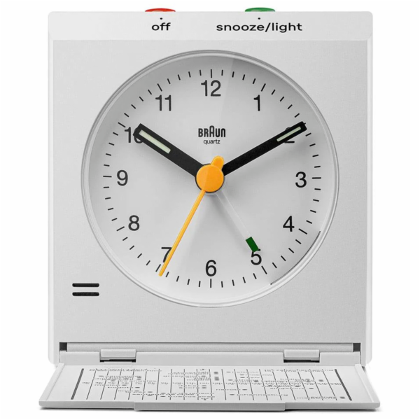 Braun BC 05 W Quartz skládací budík bílý