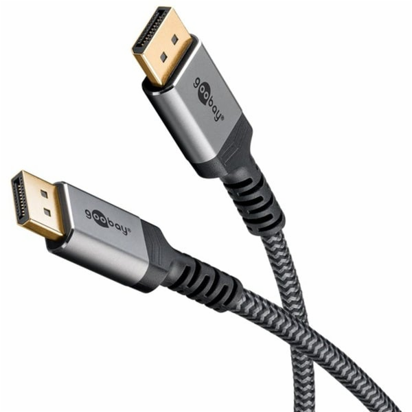 Goobay Kabel Plus DisplayPort 1.4, 8K @ 60Hz (šedý, 1 metr)