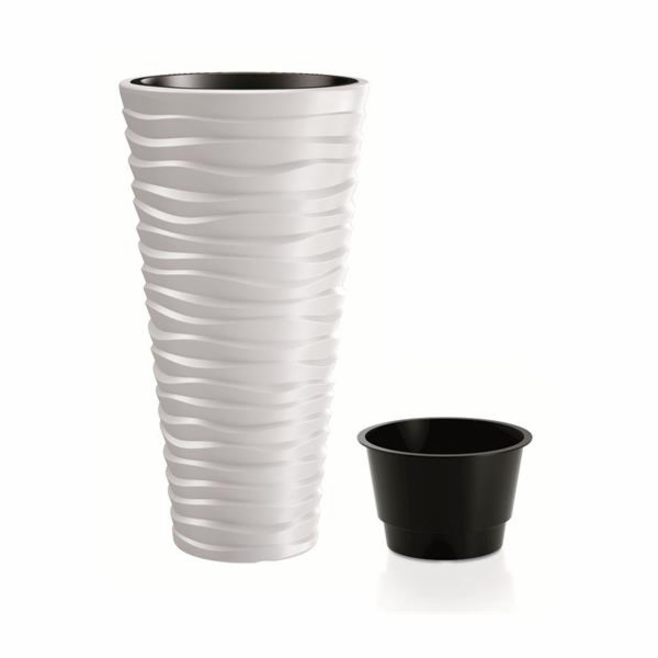 Květináč Prosperplast SAND SLIM bílý 29,6 cm 