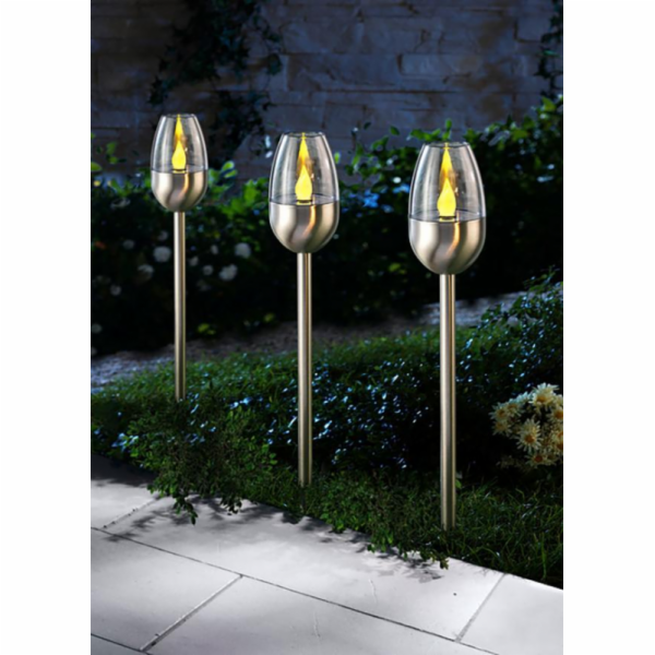 Lampa Strend Pro Candle, solárna, 1x LED, nerez, 6x28 cm,...