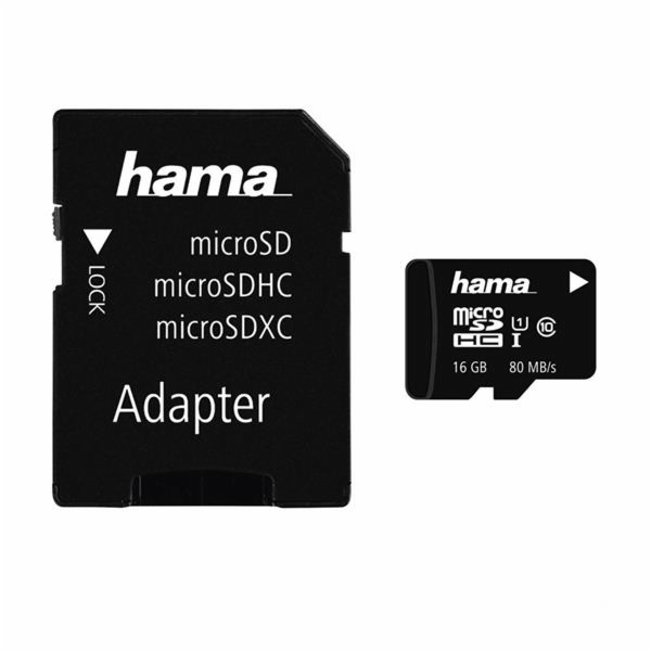 HAMA 124138 microSDHC 16 GB Class 10 UH